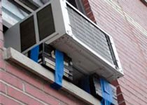 a window air conditioner improperly installed