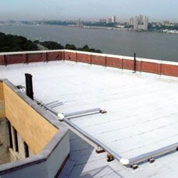 A roof parapet