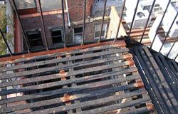 a fire escape that needs repair